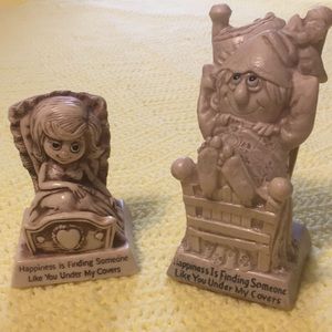 Two vintage mini statues